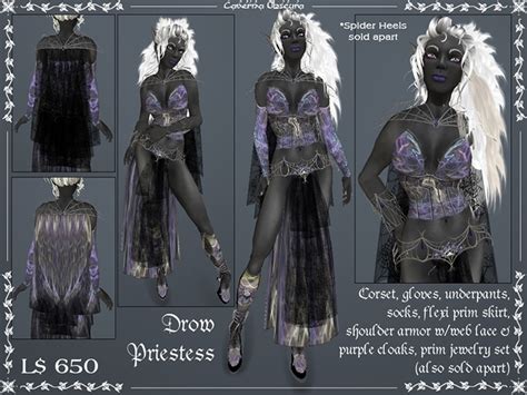 Second Life Marketplace Drow Priestess Outfit By Caverna Obscura