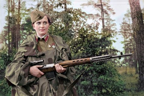 Stunning Colorized Photos Of Legendary Soviet Female Snipers From Wwii