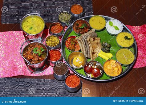 Close Up Of A Maharashtrian Thali Stock Photo Image Of Delicious