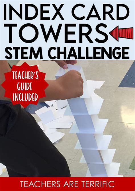 Stem Index Card Tower Challenge Easy Prep Project Versions Stem