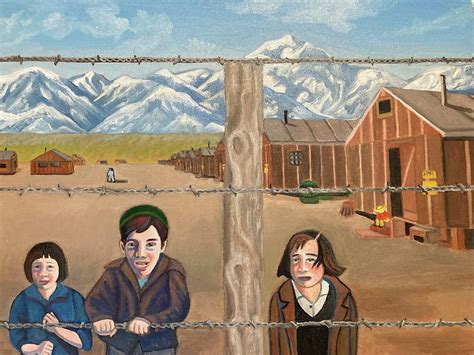 Manzanar Relocation Camp During WWII Painting By Sara Yamagata Ward