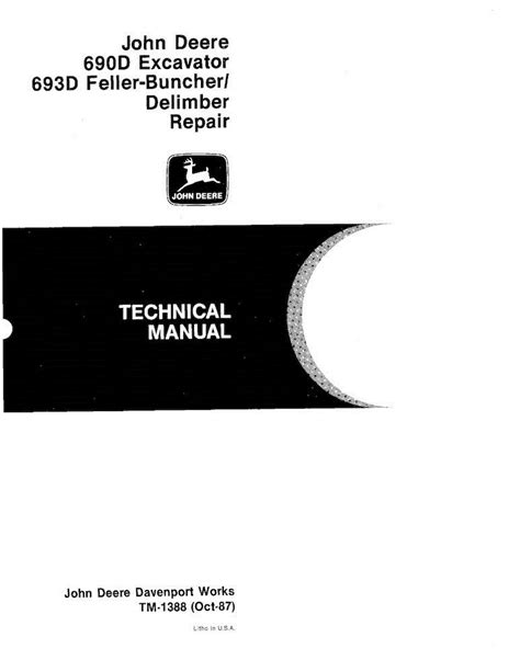 John Deere 690D 690DLC 693D Excavator Pdf Repair Technical Manual