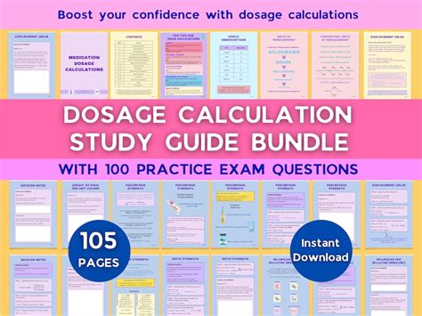 Medication Dosage Calculation Study Guide Bundle 2024 Student Nurse