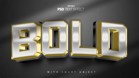 Premium Psd Golden Silver Shiny 3d Text Effect Template Design