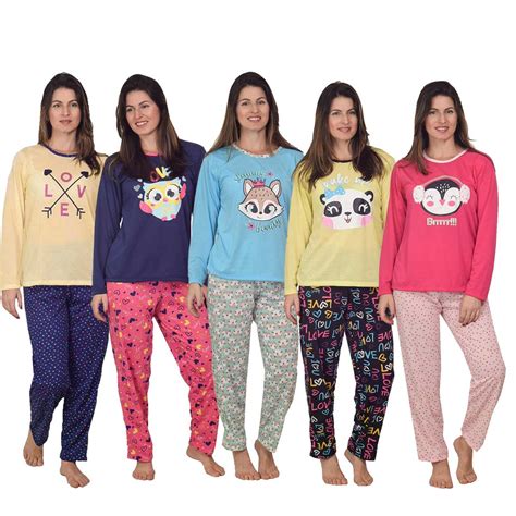 Kit 10 Pijama Feminino Inverno Longo TJ Vip