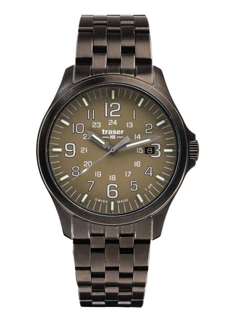 Traser P Officer Pro Gunmetal Khaki Ocel Helveti Cz