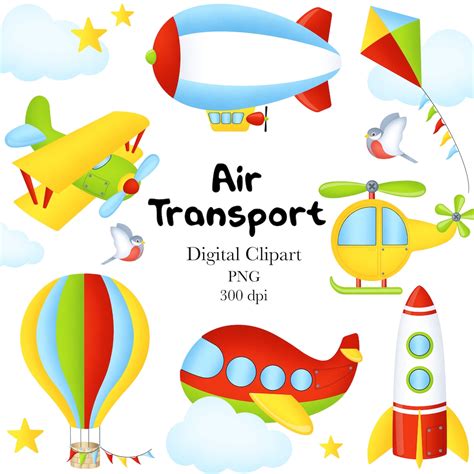 Air Transport Clipart, Transportation Clipart, Travel Clipart, Air ...