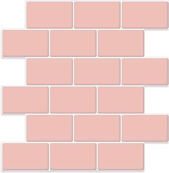 Stickgoo Sheet Pink Subway Tiles Peel And Stick Backsplash Stick On