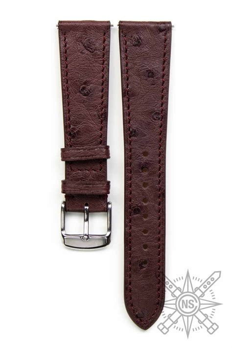 Buy Genuine Ostrich Burgundy Cns Watch Bands