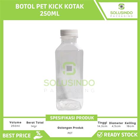 Jual Botol Plastik Kick Kotak Ml Pet Minimal Pcs Shopee Indonesia