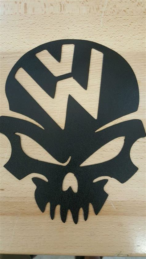 Vw Skull Logo Emblem Metal Wall Art Plasma Cut Decor Volkswagen Gift