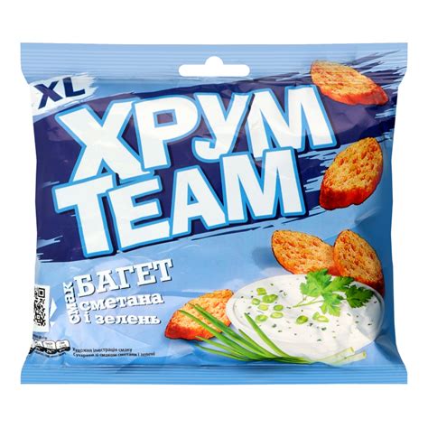 Сухарики Сметана и зелень Багет ХрумTeam м/у 100г ХрумTeam ...