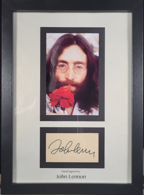 Framed John Lennon Photo & Autograph | Freck's Auto Art