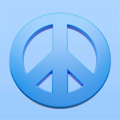 Free Psd Peace Symbol Icon In 3d Rendering