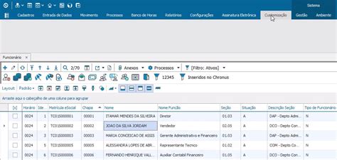 Navegacao Customizacao Totvs Rmchronus Rfb Sistemas Consultoria Totvs