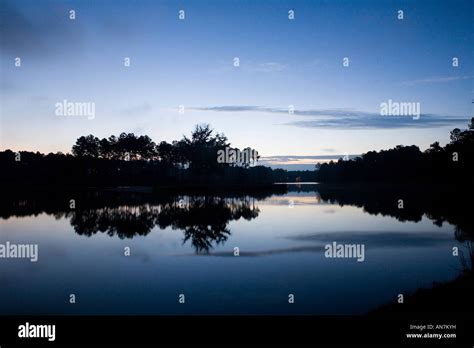 Sunrise Harvest Lake Hampton Island Preserve Georgia Stock Photo Alamy