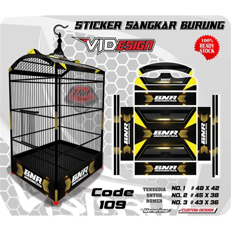 Jual Stiker Kotak Dekal Kandang Kotak Tebok Kacer Cuca Ijo Kenari No