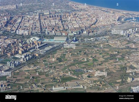 Valencia Luftbild Valencia Aerial View Stock Photo Alamy