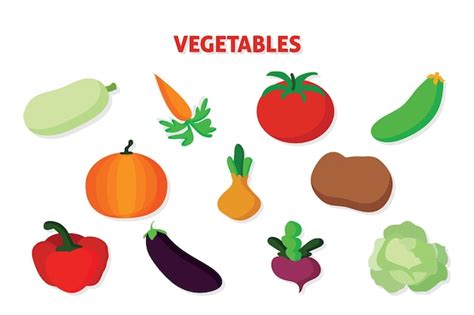 Vector Iconos De Verduras En Estilo De Dibujos Animados Colecci N De