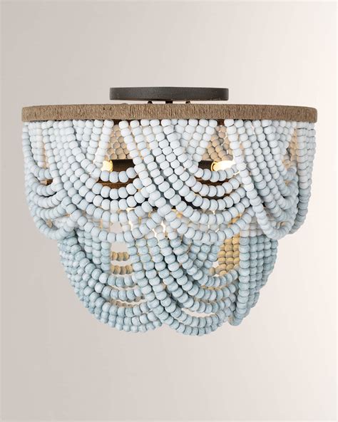 Regina Andrew X Coastal Living Lorelei Wood Bead Flush Mount Horchow