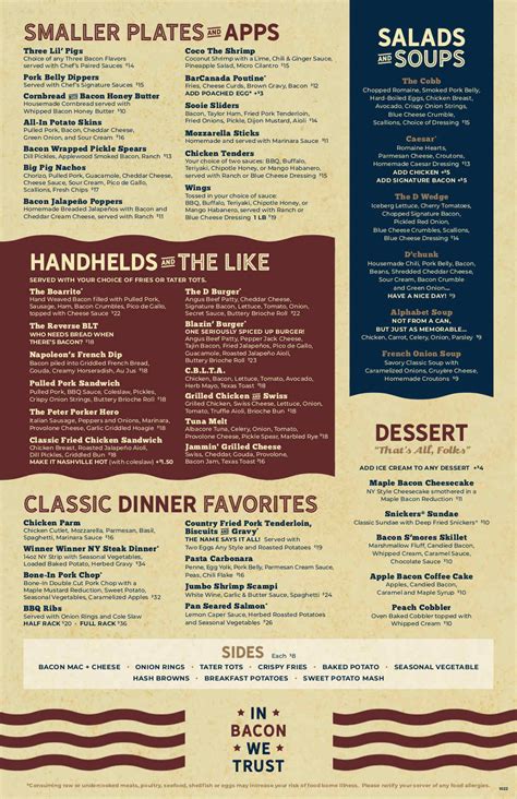 Bacon Nation Food Menu