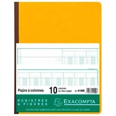 EXACOMPTA Piqûre 32 x 25 cm 10 colonnes sur 2 pages 31 lignes 80 pages