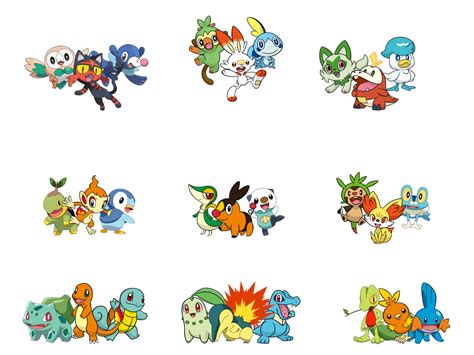 Pokemon Generation Starters Part 1 by coolhwhip1999 on DeviantArt