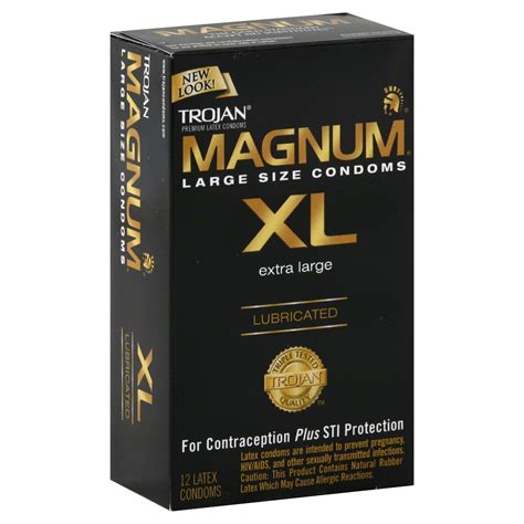 Magnum Xl Condoms Premium Latex Extra Large Size Lubricated 12 Condoms