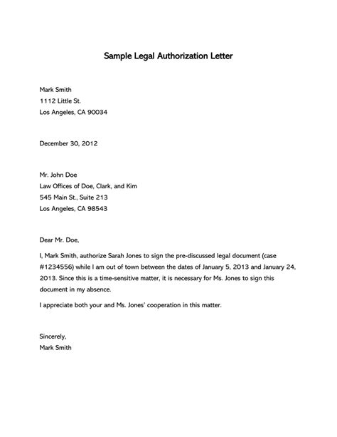 How To Write An Authorization Letter Format Sample Letters