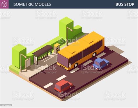 現代城市公共交通理念向量等向插圖向量圖形及更多等軸測投影圖片 等軸測投影 大型廣告牌 巴士 Istock