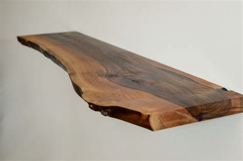 Rustic Wood Floating Fireplace Mantel Shelf Boho Live Edge Fireplace