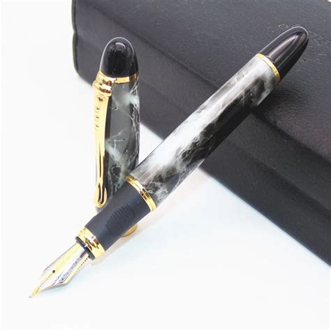 Jinhao x450 caneta fonte luxo cinza branca ponta volumosa média