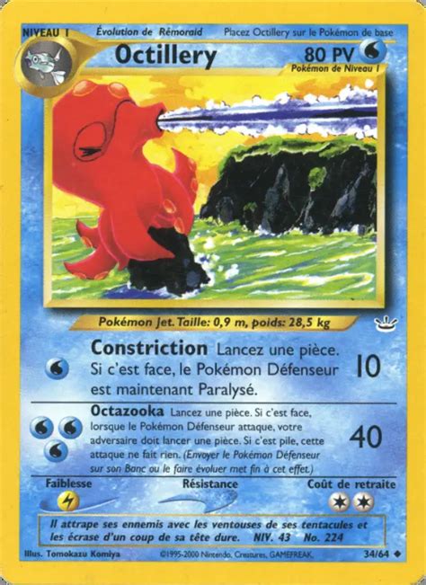 Octillery Neo Revelation Carte Pokemon Poke Cartes