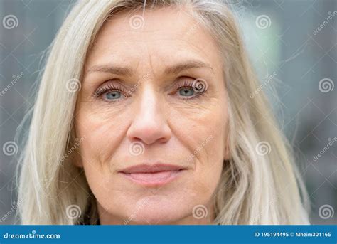 Close Up Cropped Portrait Of A Mature Woman Stock Image Image Of Aged
