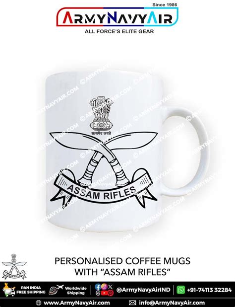 Buy Personalised Coffee Mugs With Assam Rifles logo: ArmyNavyAir.com