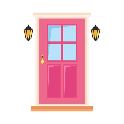 Pink Front Door 4215543 Vector Art At Vecteezy