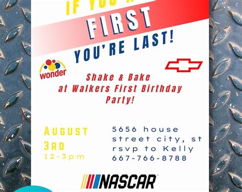 If You Aint First Your Last Birthday Invite Ricky Bobby First Birthday