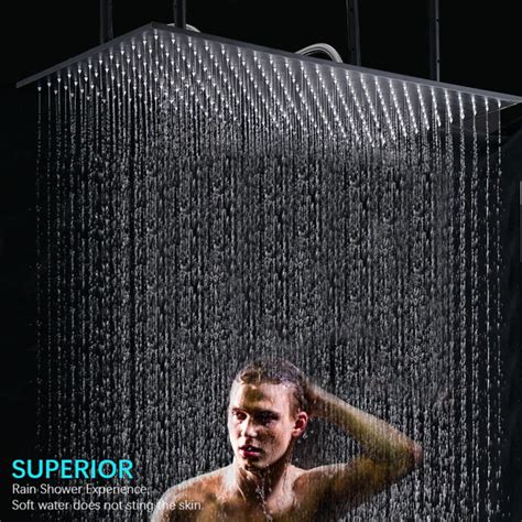 Senlesen Rain Fixed Shower Head 2 5 Gpm Gpm With Self Cleaning Wayfair