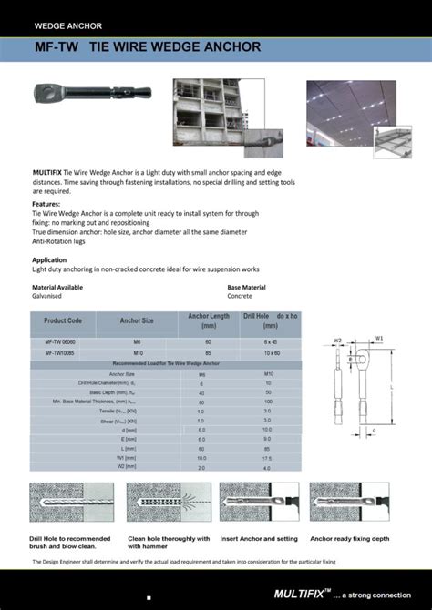 Tie Wire Anchor Mf Building