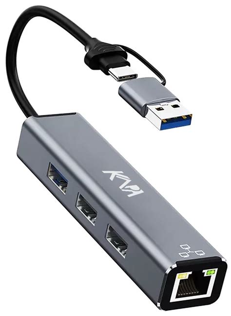 Kapa USB A And C Type HUB 4 In 1 Adapter Aluminium Multi Dongle USB C