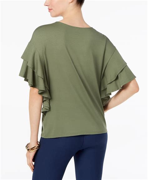 Cable And Gauge Ruffle Sleeve Top Macys