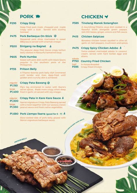 BISTRO IBARRA MENU – Ibarra's Catering