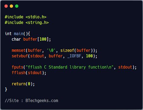 Fflush C Fflush C Library Function Btech Geeks