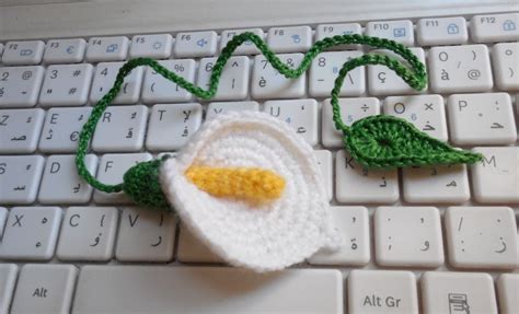 Crochet Calla Lily Flower Bookmark Lily Flower Calla Lily Alt Gr Flower Bookmark Crochet