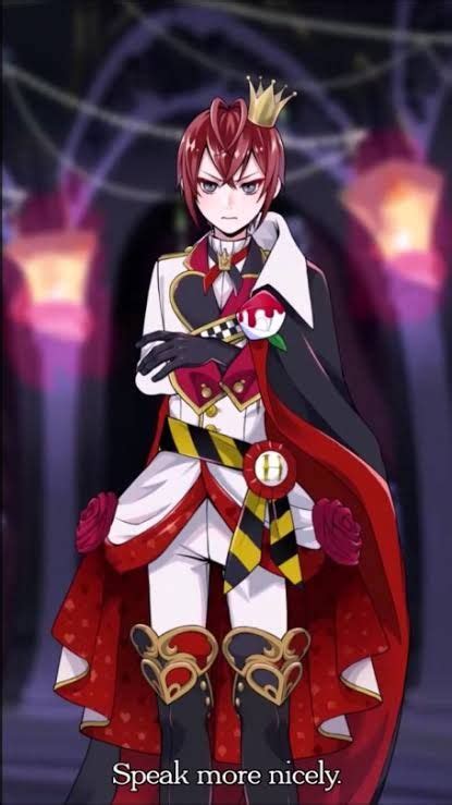 An Anime Character Wearing A Red And White Outfit With A Crown On His