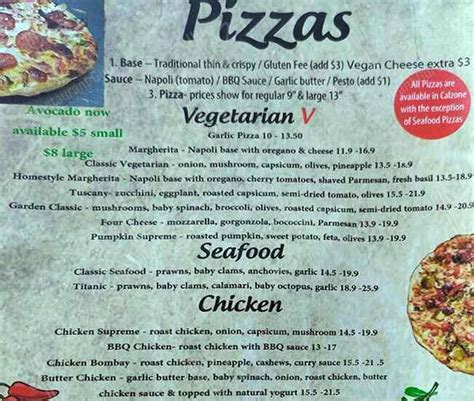 Menu at Pizza Miltonio pizzeria, Milton