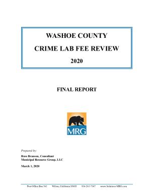 Fillable Online Washoe County Crime Lab Fee Review And Analysis Fax