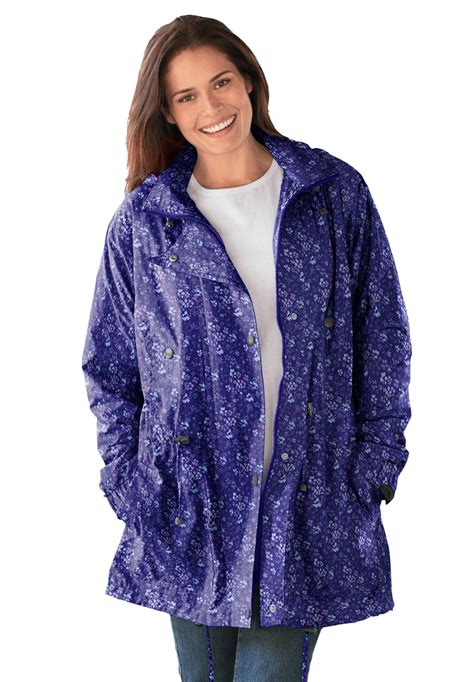 Woman Within Woman Within Womens Plus Size Fleece Lined Taslon Anorak Rain Jacket Walmart