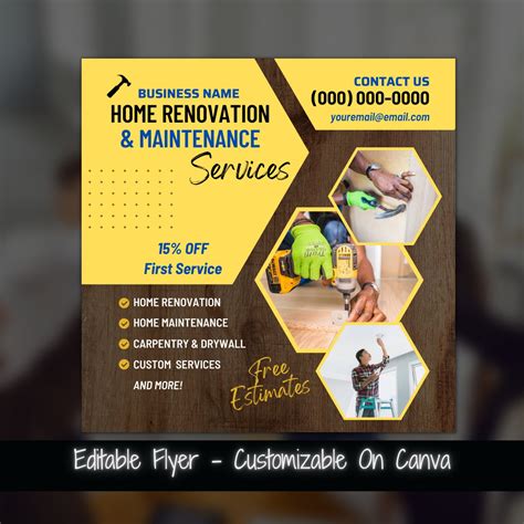 Business Marketing Flyer Home Renovation Services Template Handyman