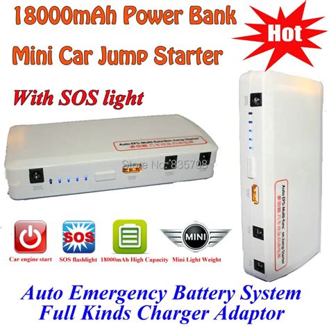 New 18000mAh Mini Car Jump Starter 12V Multi Function Auto EPS Battery Jump Starter Emergency ...